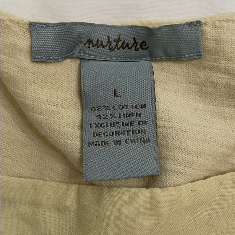 Nurture Yellow Cotton Linen Sleeveless Pullover Top Shirt Womens Size Large - Picture 2 of 7